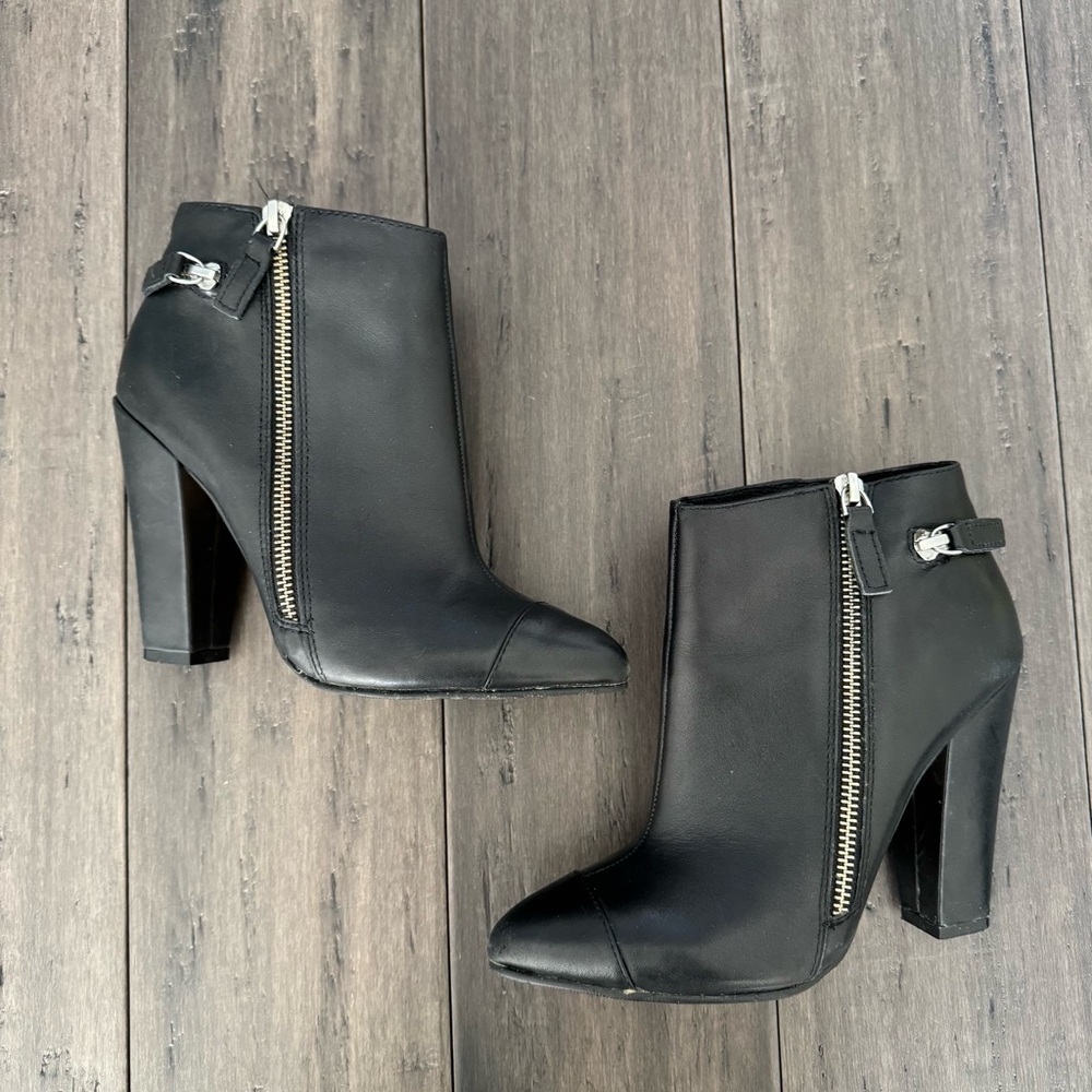 Aldo Black Ankle Boots with Zipper Detail